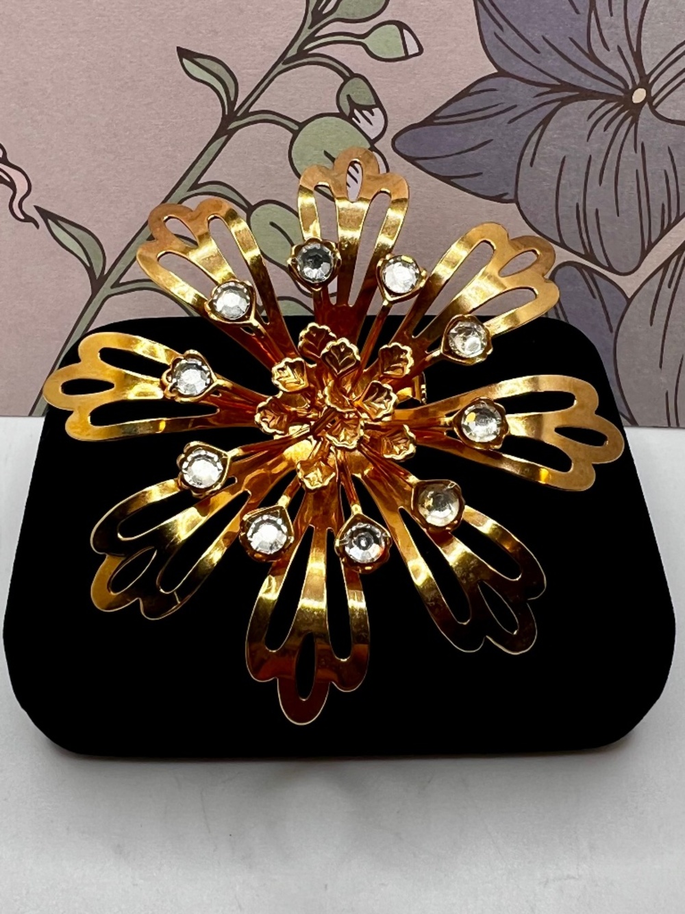 Metal Flower Brooch with Cutout Petals